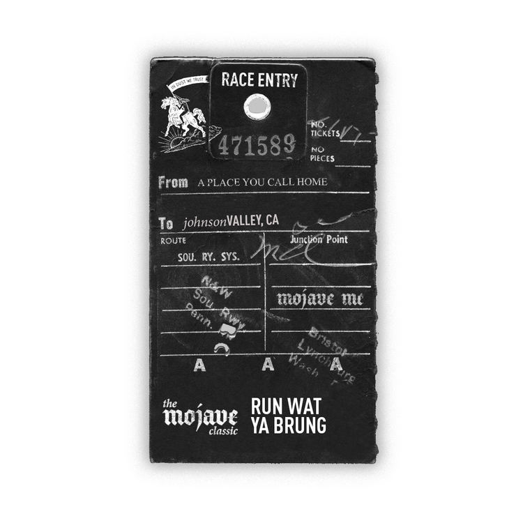 In Dust We Trust race entry ticket artwork.